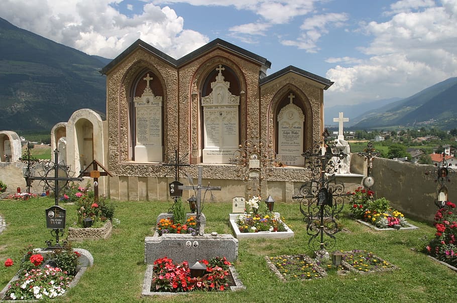Crypt, Grave, Stones, South Tyrol, grave stones, val venosta, cemetery, italy, mountain, grass