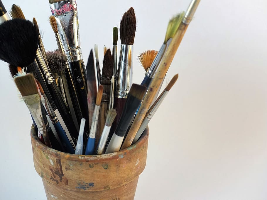 Artist, Brushes, Watercolour, artist's brushes, brush, design, paint, artistic, equipment, tool