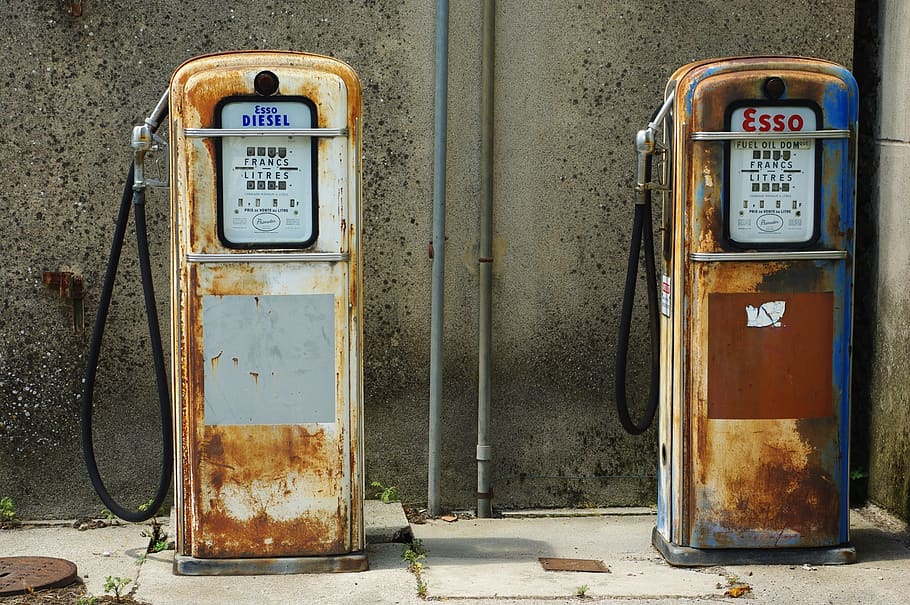 pump, gasoline, former, chf, rust, disuse, abandoned, past, vestige, retro