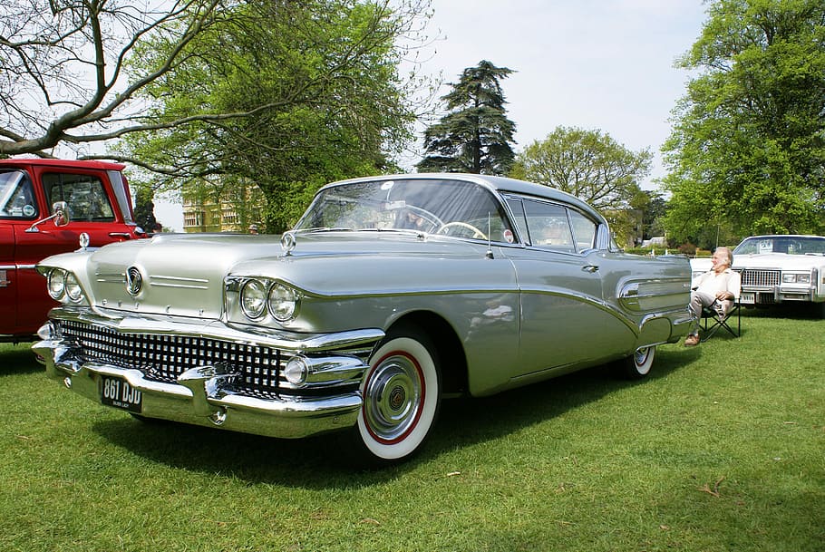 Buick, Mobil, Otomotif, 1959, mobil klasik, mobil tua, pohon, transportasi, olahraga, hari