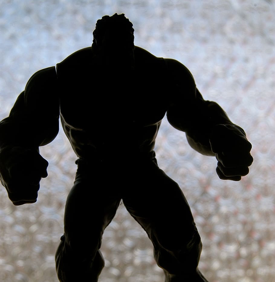 hulk, muscles, toy, silhouette, muscular, male, strength, power, athlete, concepts