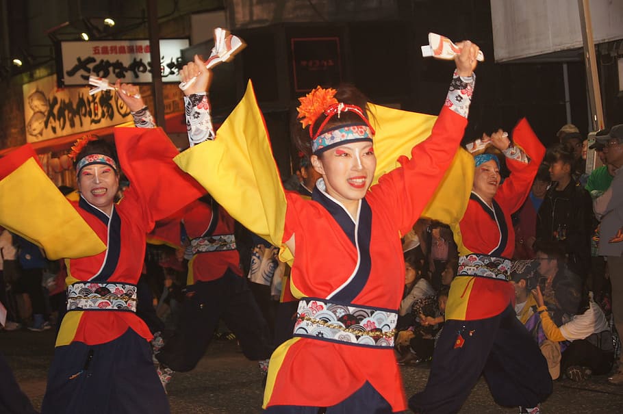 japan, dance, japanese, young, entertainment, classic, asian, culture, woman, red