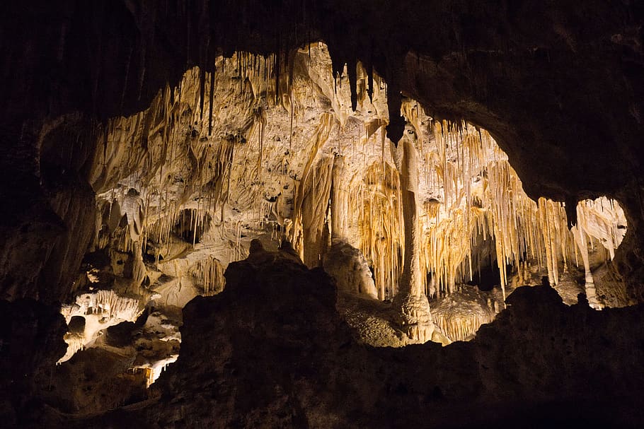 caverna, cavernas de carlsbad, rocha, montanha, cavernas, rochas, estalactites, estalagmites, pilar, pilares