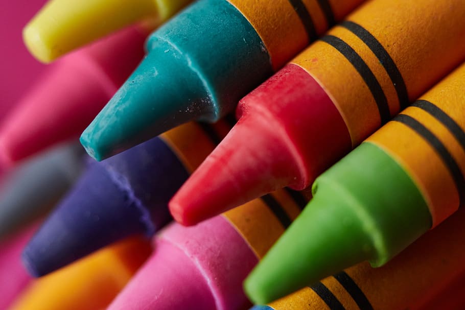 crayons, close up, background, colorful, assortment, box, art, drawing, creative, school