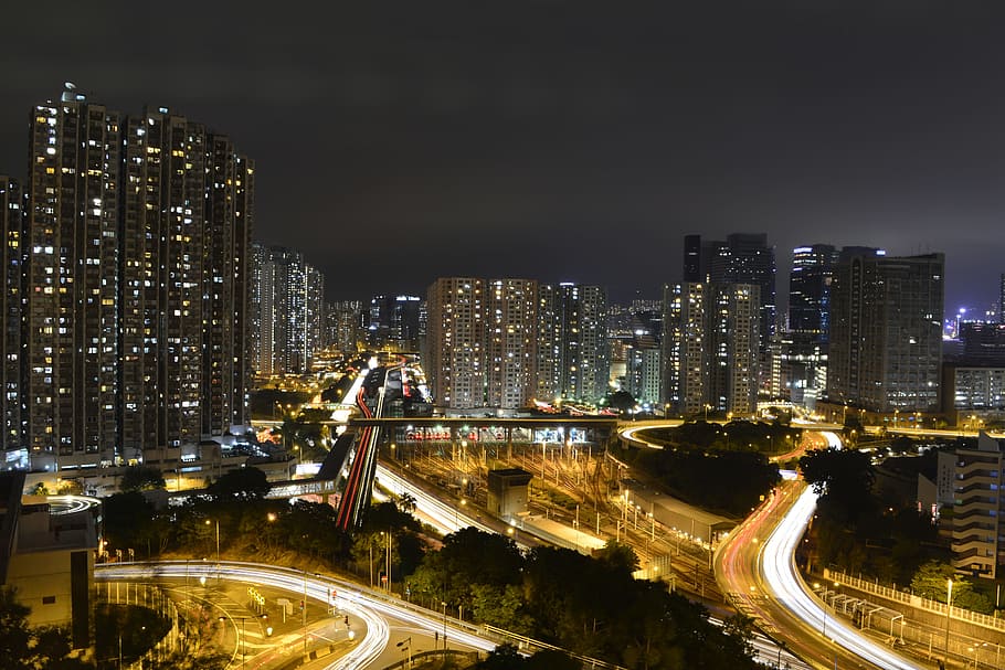 Hong Kong, Night, Light, Light Rail, Rail, City, night, city, cityscape, kong, hong, hong kong skyline