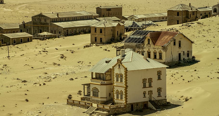 pueblo fantasma, namibia, áfrica, abandonado, desierto, arena, desolado, ruina, vacío, histórico