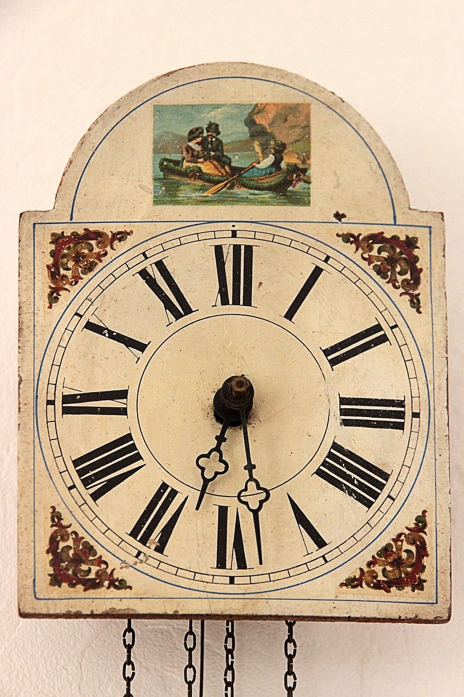 Clock Face, Face, Shield, clock, shield clock, pendulum clock, time, pointer, time of, painted, antique