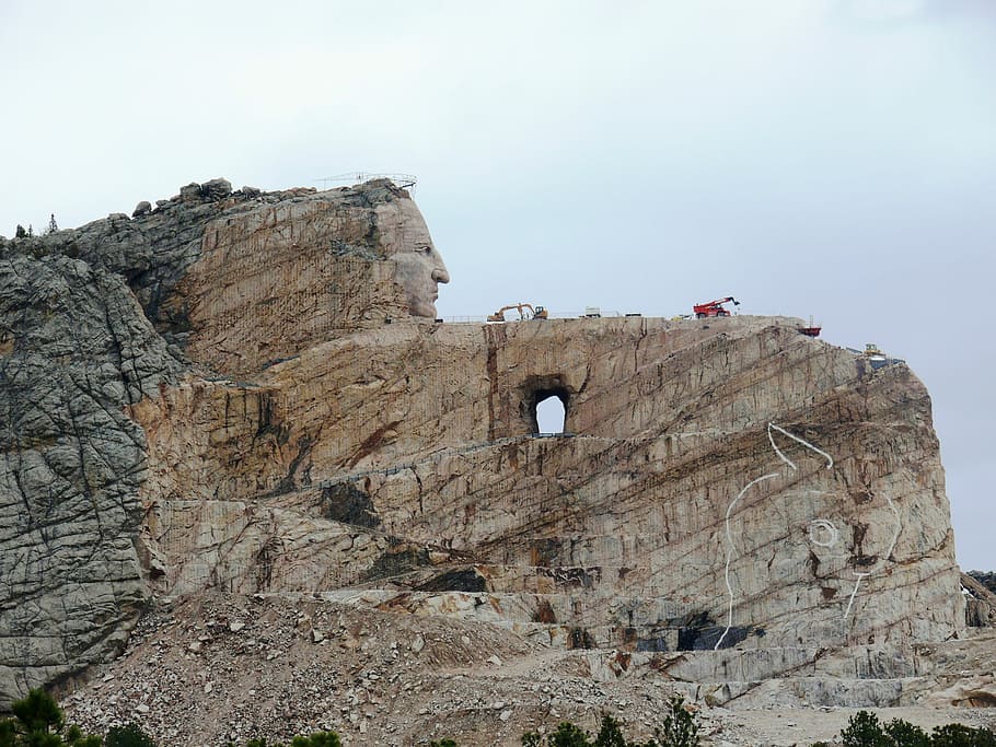 crazy, horse memorial, black, hills, Crazy Horse Memorial, Black Hills, monument, indians, art, mountain