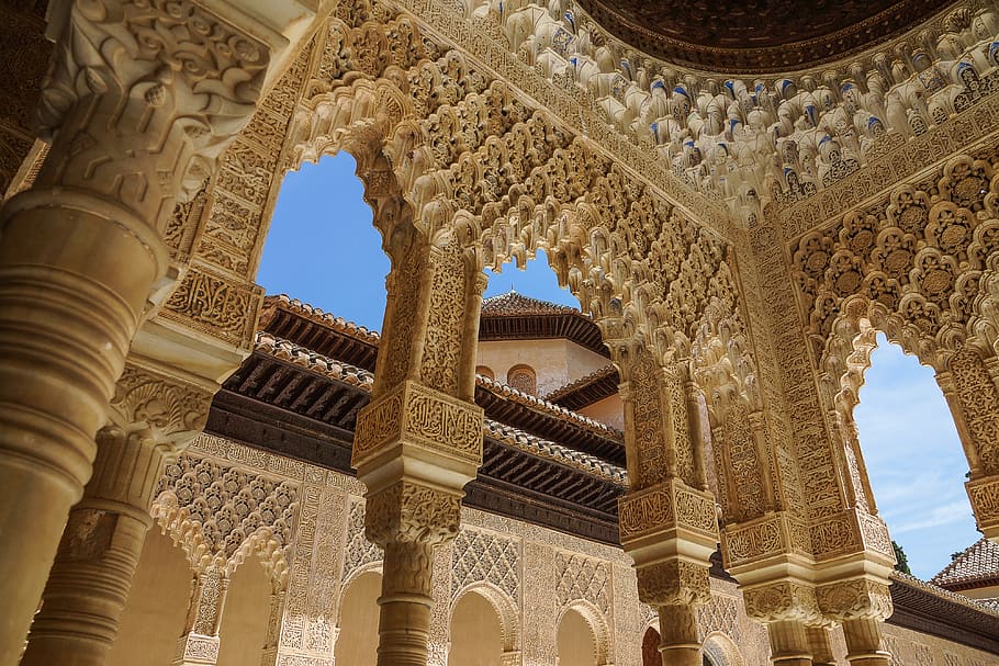 spain, alhambra, andalusia, granada, architecture, palace, arabic, castle, islam, building