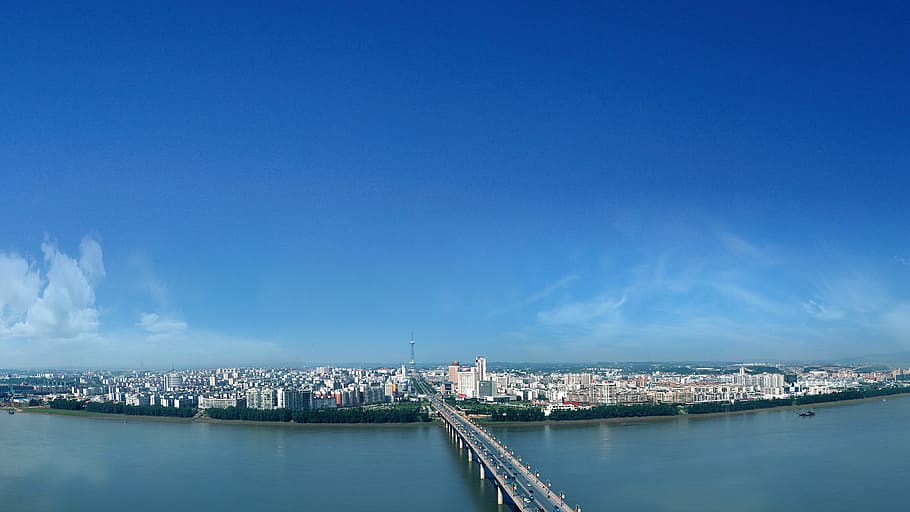 Changsha, Big Bird, Bird, City, city, architecture, built structure, water, building exterior, blue, sky