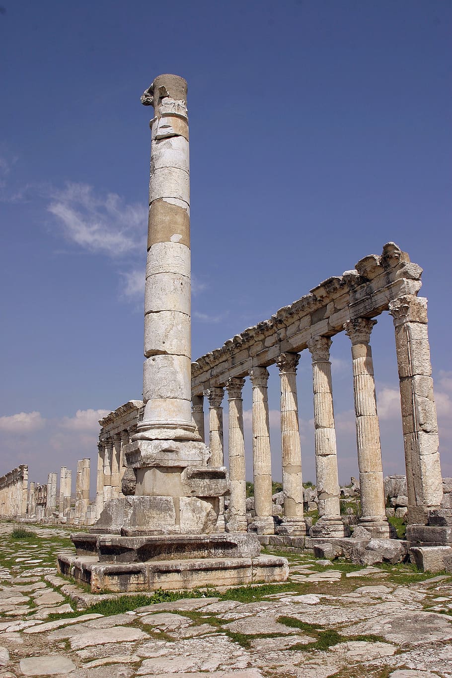 aphamia, byzantisch, siria, ciudades antiguas, historia, pasado, antiguo, arquitectura, columna arquitectónica, cielo