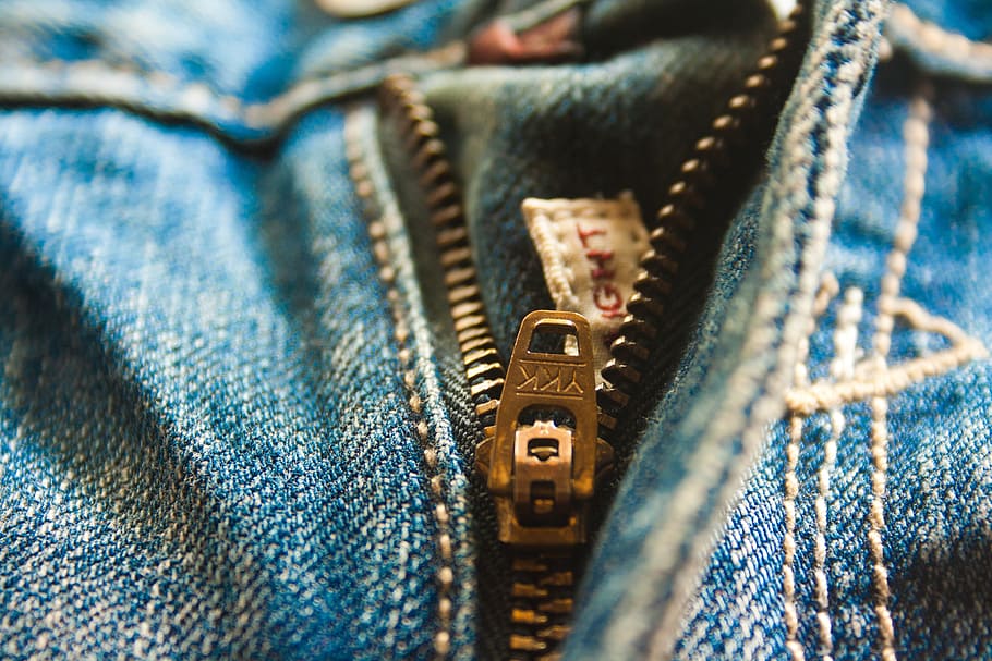 close-up, blue, denim bottoms, zip, zipper, fly, jeans, pocket, fashion, clothing