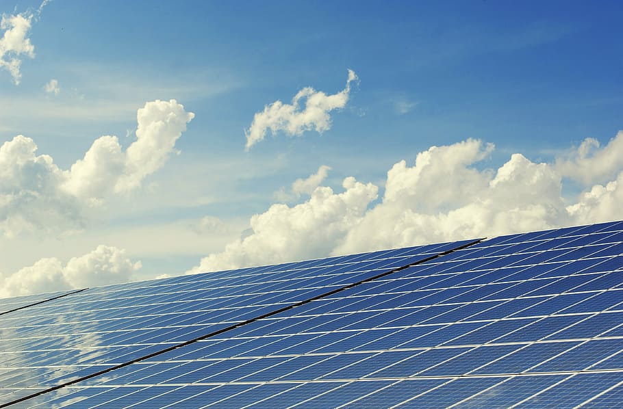 panel surya biru, fotovoltaik, sistem fotovoltaik, tata surya, surya, energi surya, sel surya, pembangkit listrik, panel surya, revolusi energi