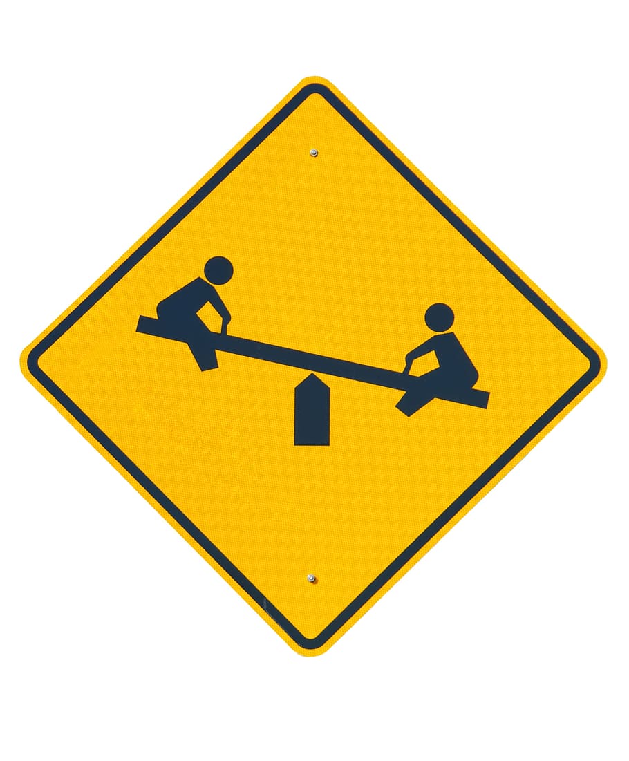 Children, At Play, Sign, Warning, Child, children at play, playing, symbol, text, caution