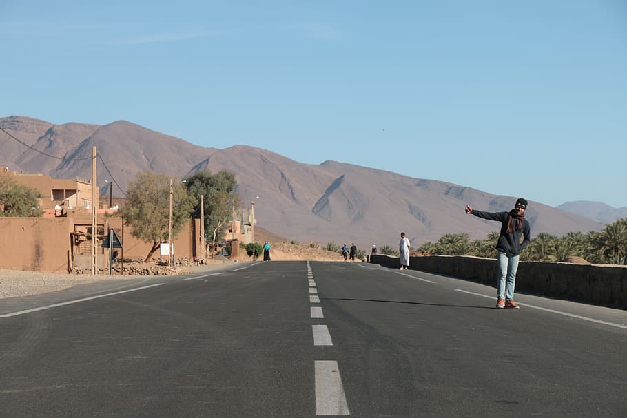 morocco, africa, tracker, wilderness, path, mountains, hot, mountain, sun, road