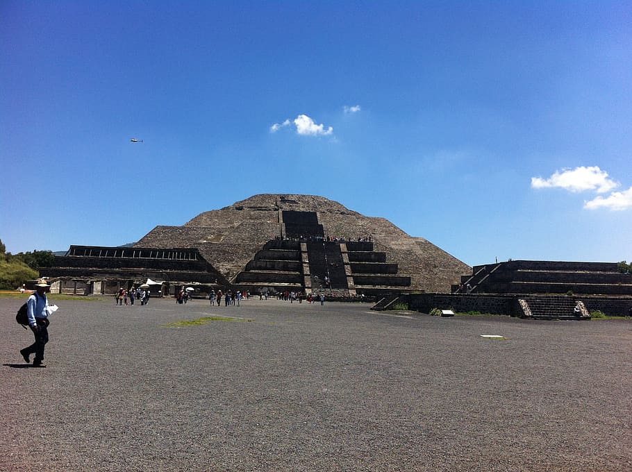 teotihuacan, ruins, mexico, architecture, sky, built structure, building exterior, nature, history, the past
