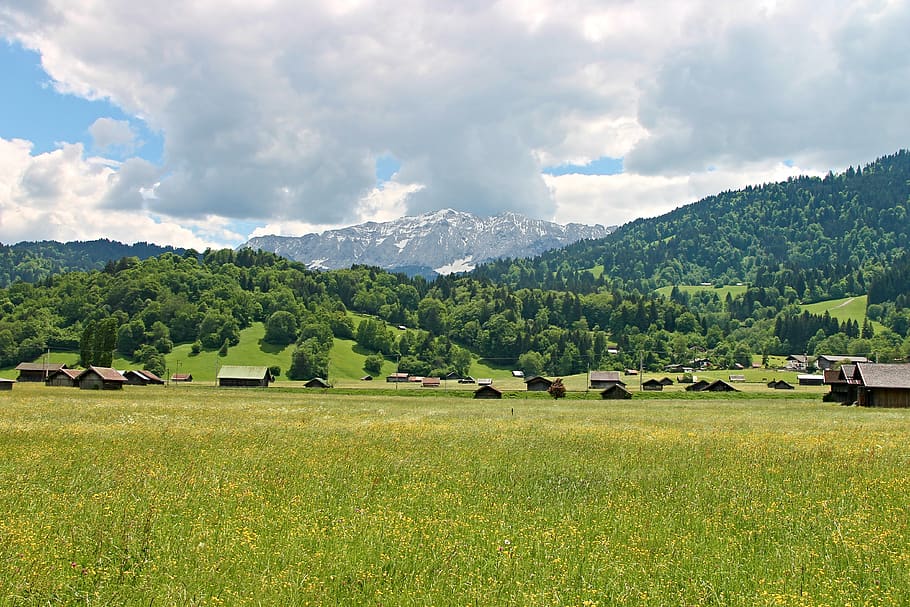allgäu, pemandangan, melaporkan, bidang, hutan, pegunungan, Alpen Allgäu, alpine, Panorama, alam