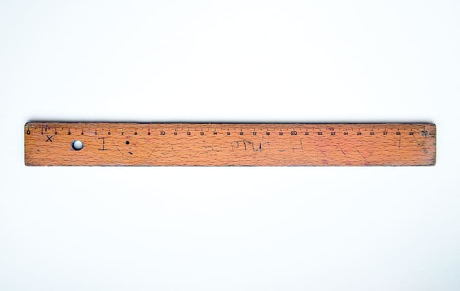 brown wooden ruler, ruler, school ruler, measure, school, measurement, millimeter, centimeter, vintage, old