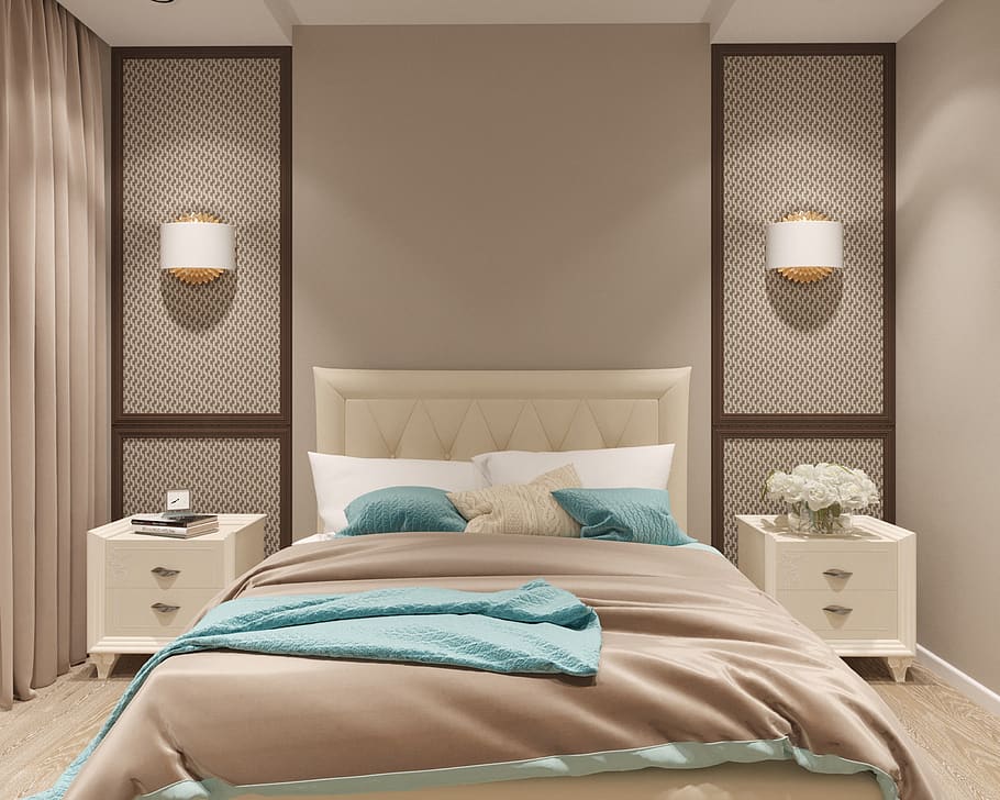 bedroom, visualization, interior design, bed, furniture, bedroom set, comfort, repair, apartment, house