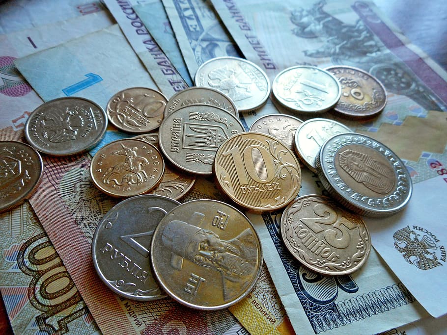 Деньги, Валюта, Монеты, Счета, Рубль, наличные деньги, богатство, наличные, макро, заработок