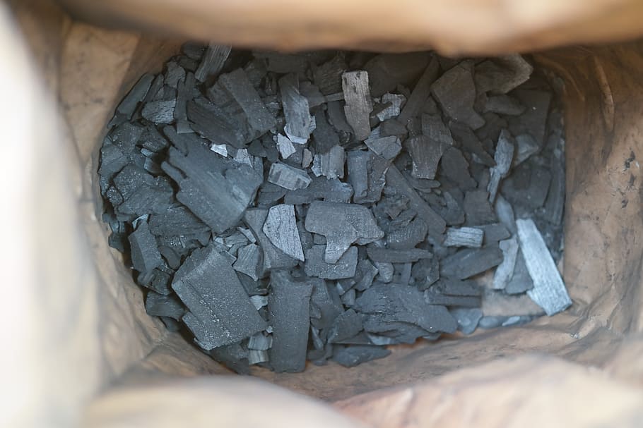 carbón en saco, carbón, bolsa, barbacoa, negro, combustible, fuego, encender, quemar, libro de carbón
