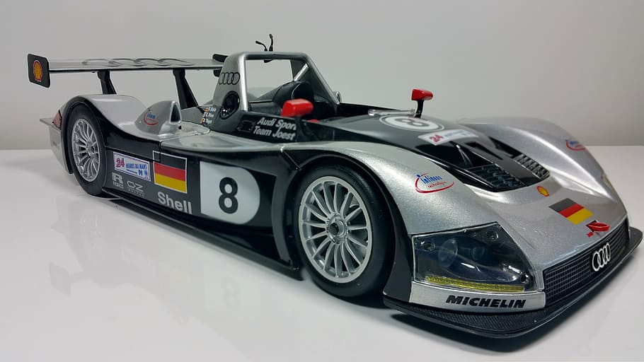 racing car, le mans, 1999, silver, auto, model car, car, sport, speed, competition