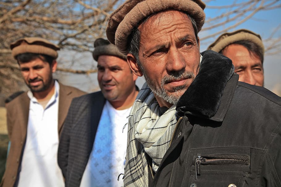 man, portrait, afghanistan, village elders, men, cautious, people, males, clothing, adult