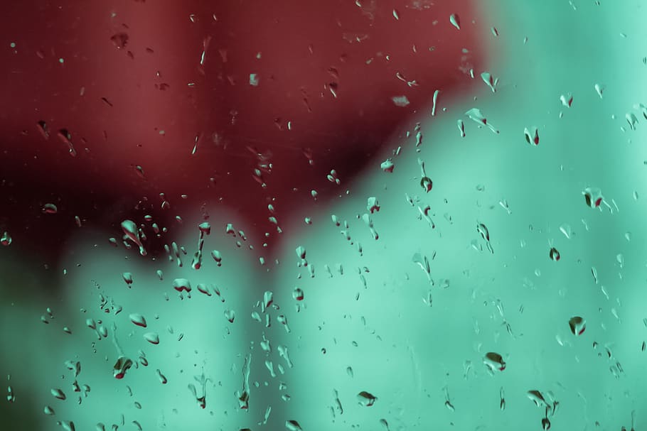 chuva, janela, bokeh, clima, molhado, vidro, gota, água, vidro - material, interno