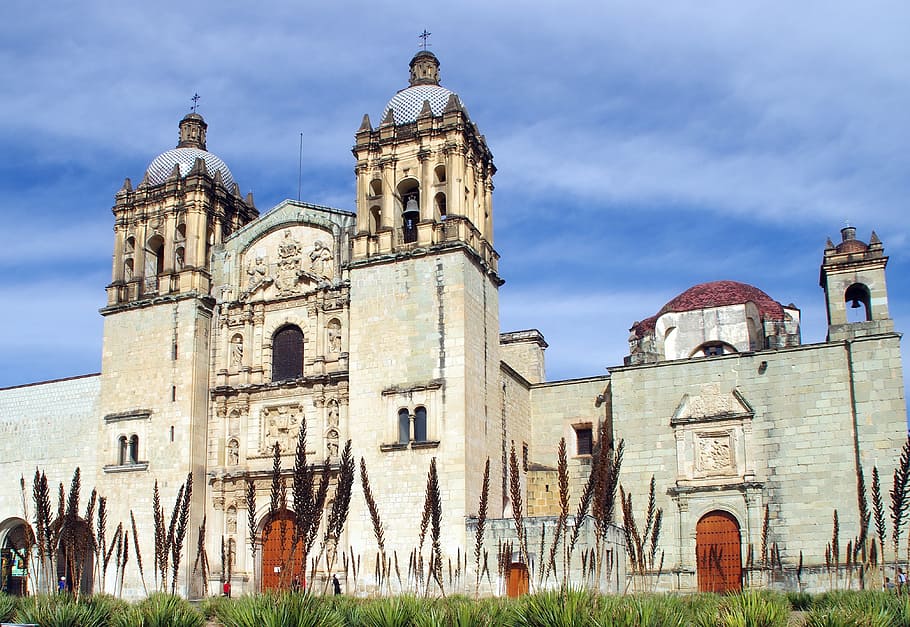 brown cathedral, mexico, oaxaca, cathedral, parvis, baroque, architecture, built structure, building exterior, religion