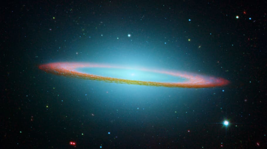 red galaxy ring, galaxy, sombrero fog, spiral galaxy, universe, space, star, constellation virgin, m 104, messier 104