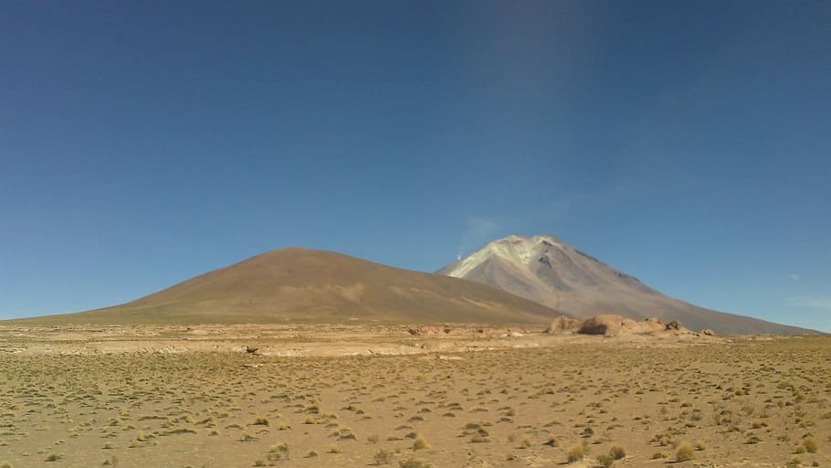 Deserto, Bolívia, Vulcão, Paisagem, o vulcão, mochileiros, viagem, uyuni, salar, azul