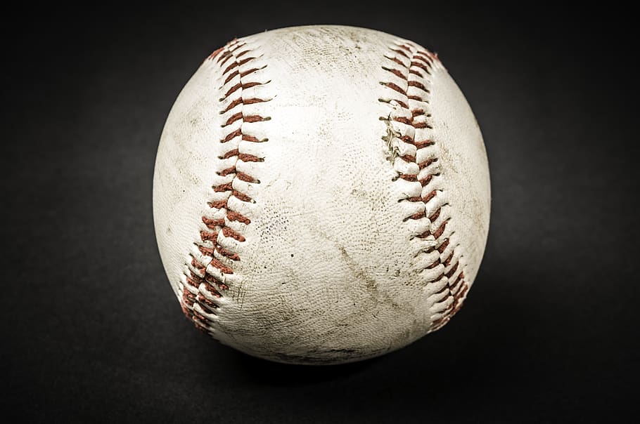 baseball, ball, sports, seam, laces, baseball - ball, baseball - sport, sport, studio shot, close-up