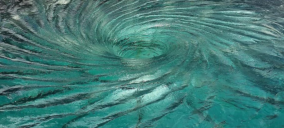 water whirlpool, ripples, water, malstrom, backgrounds, abstract, blue, pattern, nature, full frame