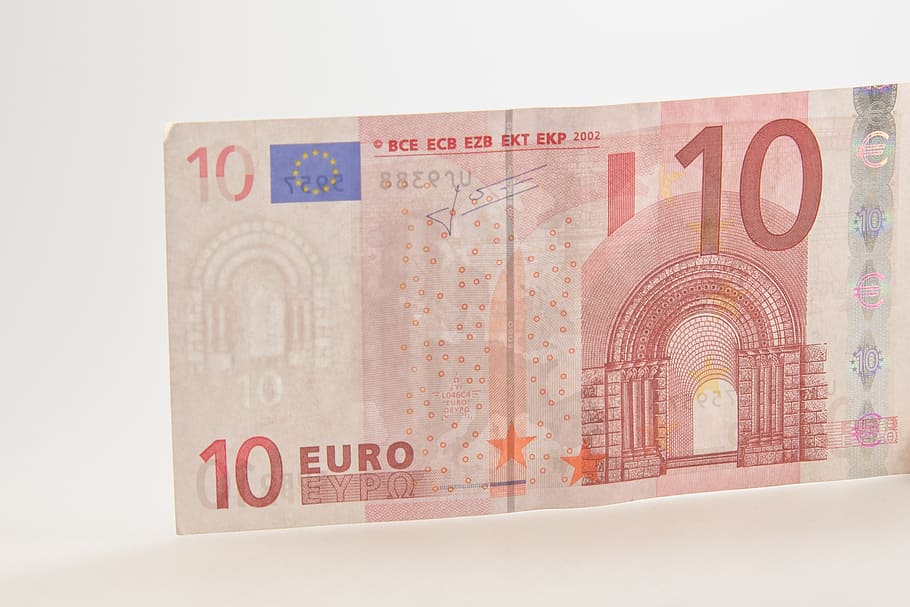 diez, euro, billete, billete de un dólar, moneda, 10, europa, mundo financiero, 10 euros, papel moneda