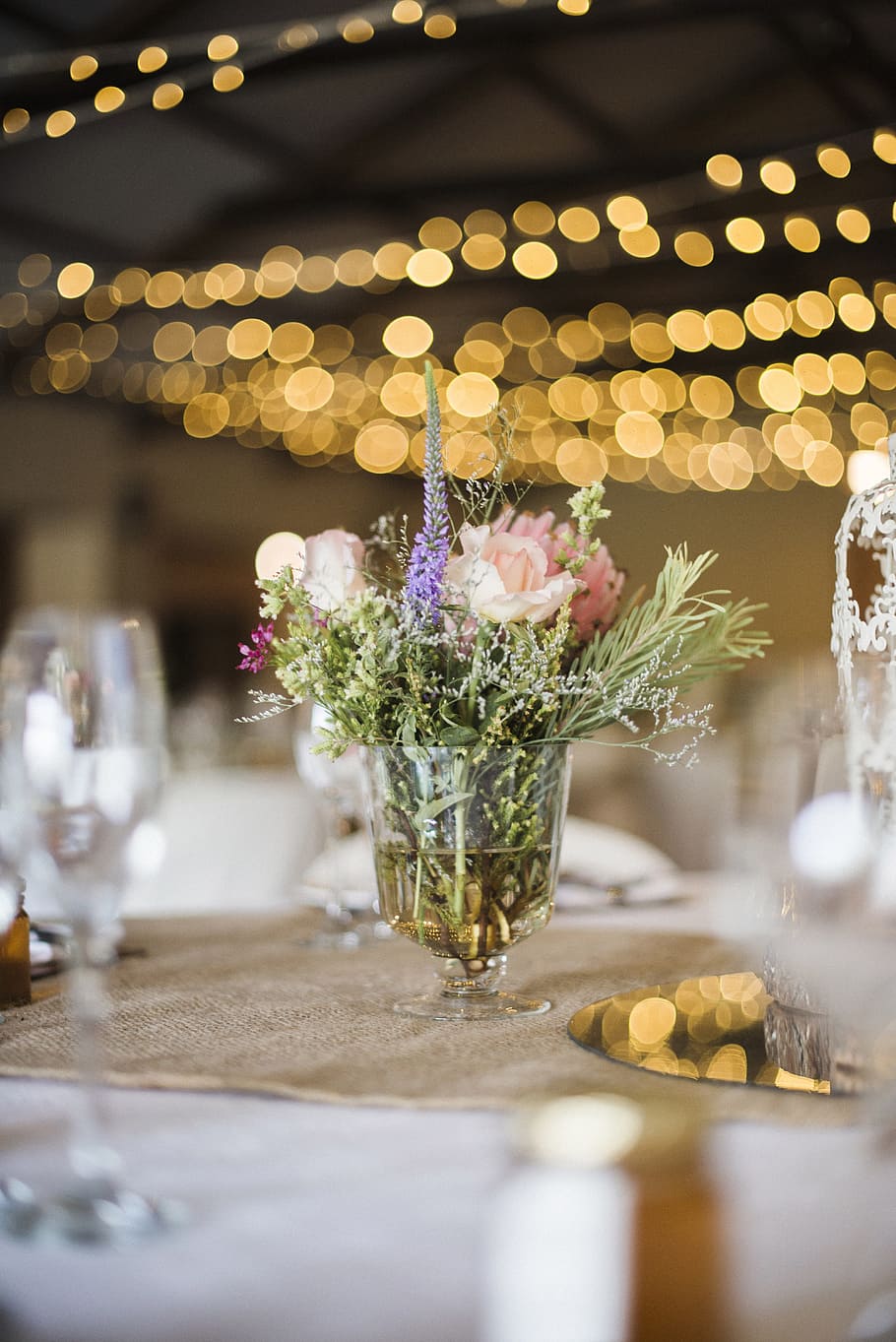 clear, glass centerpiece, table, glass, centerpiece, table decor, flower, celebration, decoration, wedding