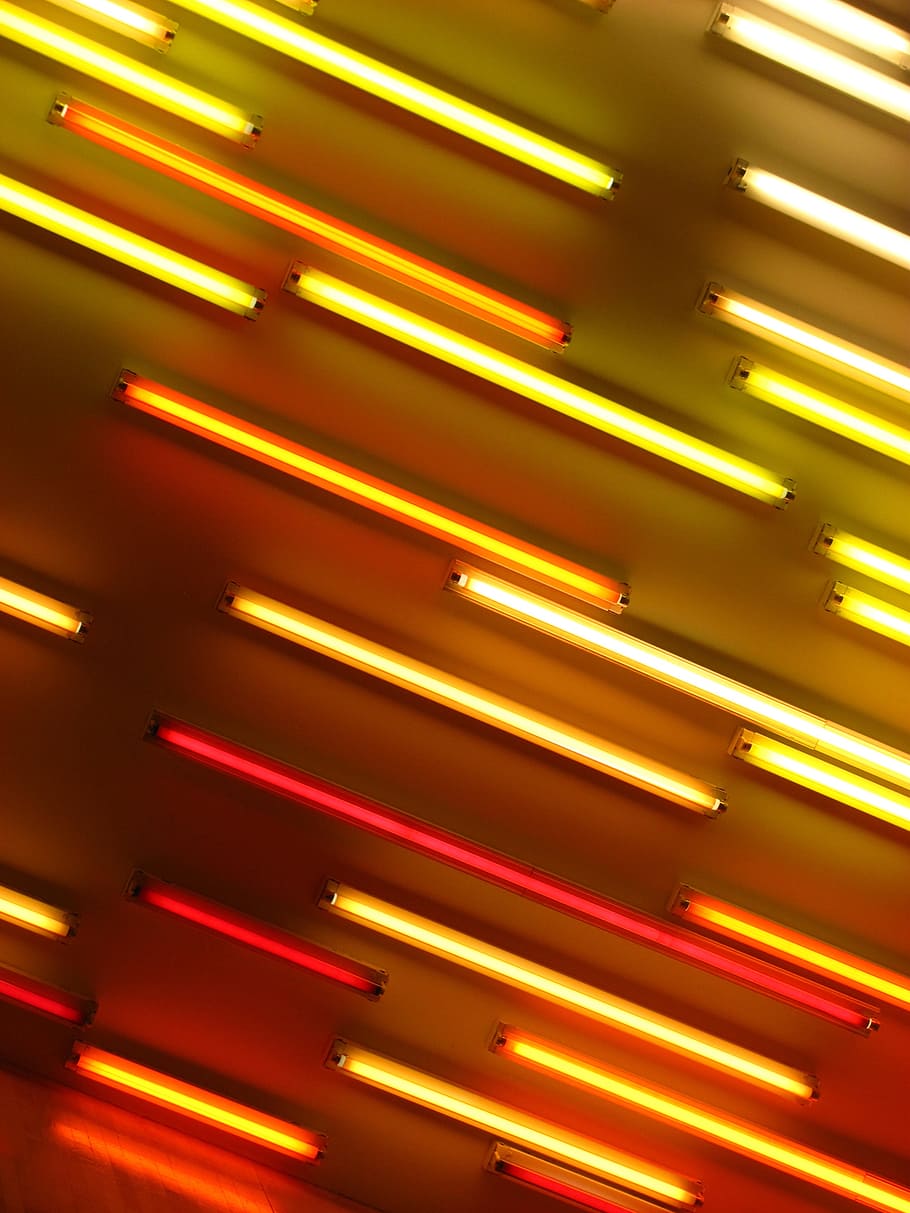 Neon, Neon, Neon Lights, Orange, Red, Yellow, neon, orange, red, yellow, abstract, light, design