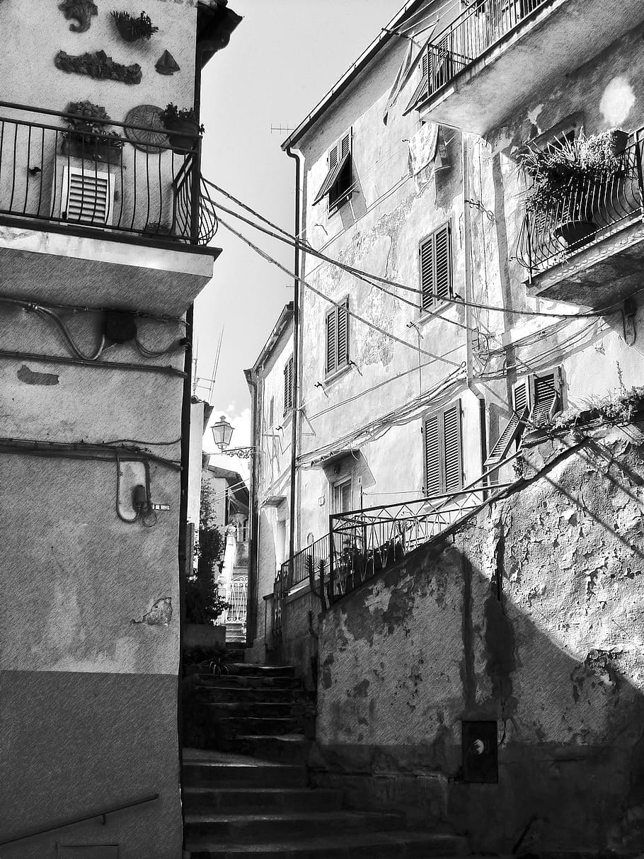 italy, elba, alley, building, houses, historic center, architecture, building exterior, built structure, residential district