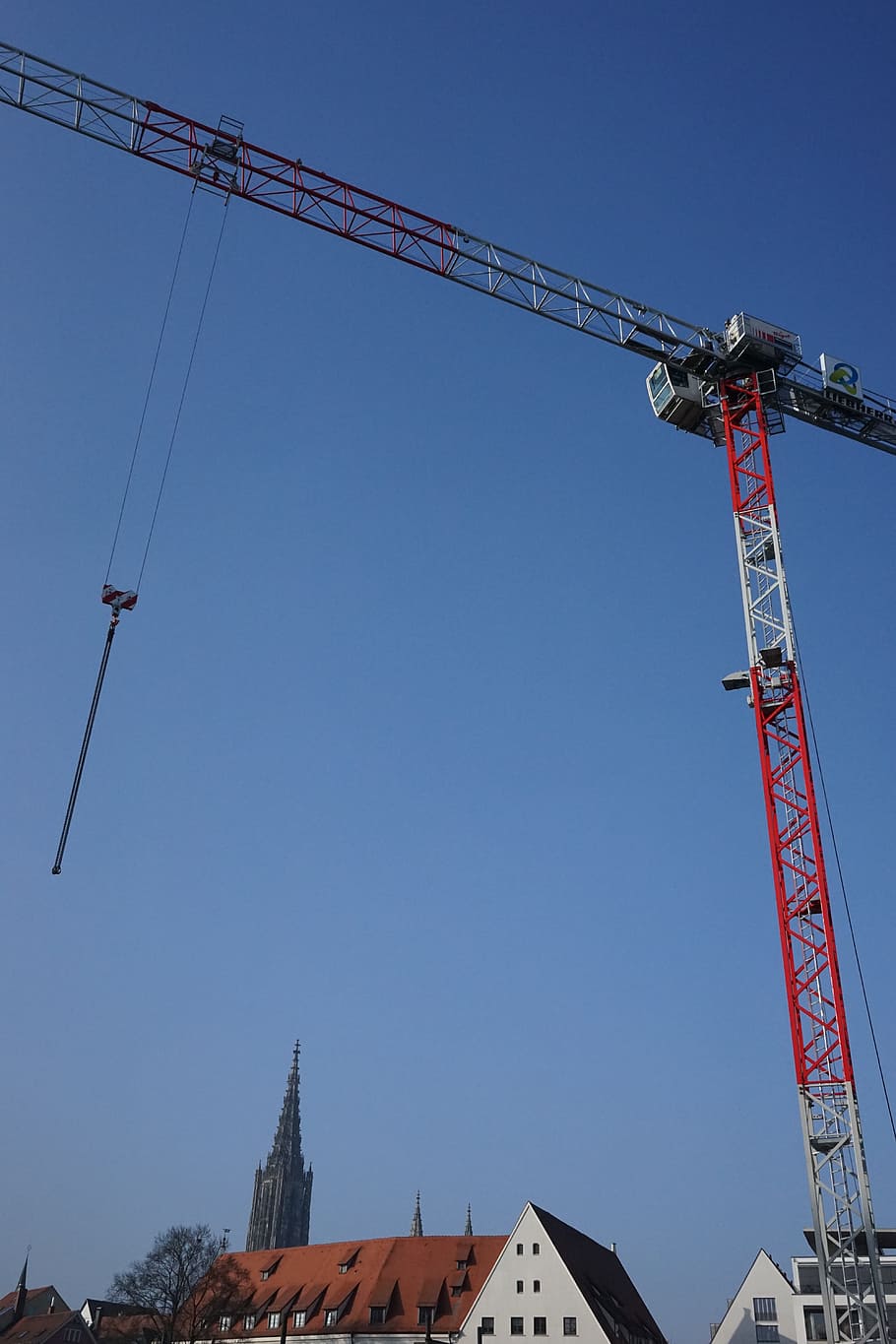 Crane, Build, Sky, baukran, site, construction work, lattice boom crane, crane boom, boom, white