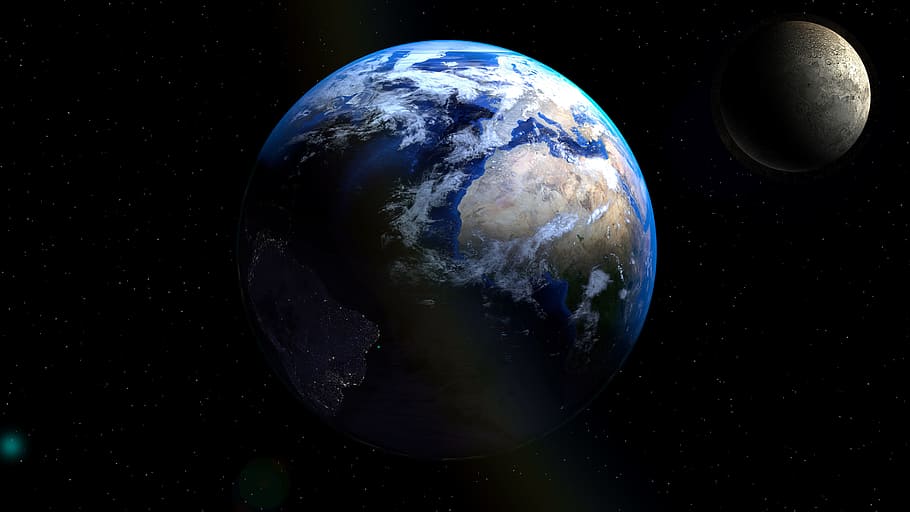 planeta tierra, globo, luna, tierra, planeta, universo, atmósfera, lado oscuro, fondo, viaje espacial