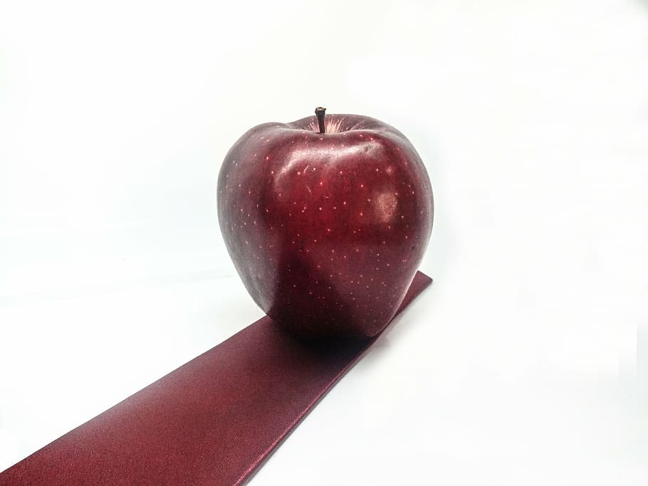 buah, apel, apel merah, latar belakang putih, putih, merah, kekuatan, apel cinta, karpet merah, dasi merah