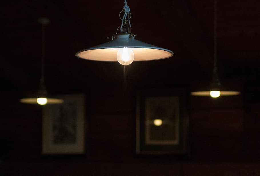 white pendant lamp, Light Bulb, Lights, Lamps, Lamp, light, dining room, tavern, gasthof, illuminated