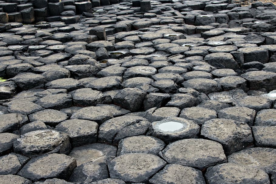 stone, paving stone, pattern, rau, rock, giant's causeway, solid, backgrounds, full frame, stone - object