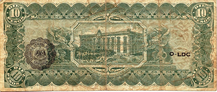pesos, banknote, mexico, money, currency, note, finance, exchange, cash, architecture