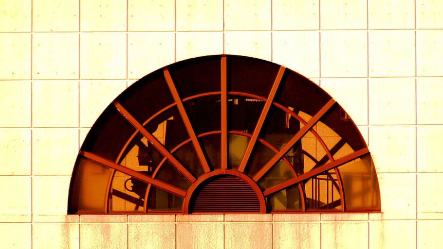 building, the floodgates, machinery, windows, radiation, semicircle, a semi-circular, mesh, architecture, built structure
