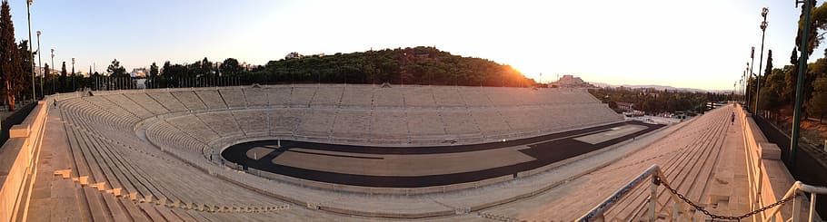 panoramic, photography, stadium, olympic, athens, greece, architecture, panathenaic stadium, kallimarmaro, olympics