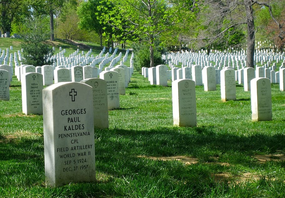 낮에는 묘지, 알링턴 국립 묘지, 묘지, 워싱턴 DC, 영웅, 타락한 군인, 묘소, 현충일, 재향 군인, 기억