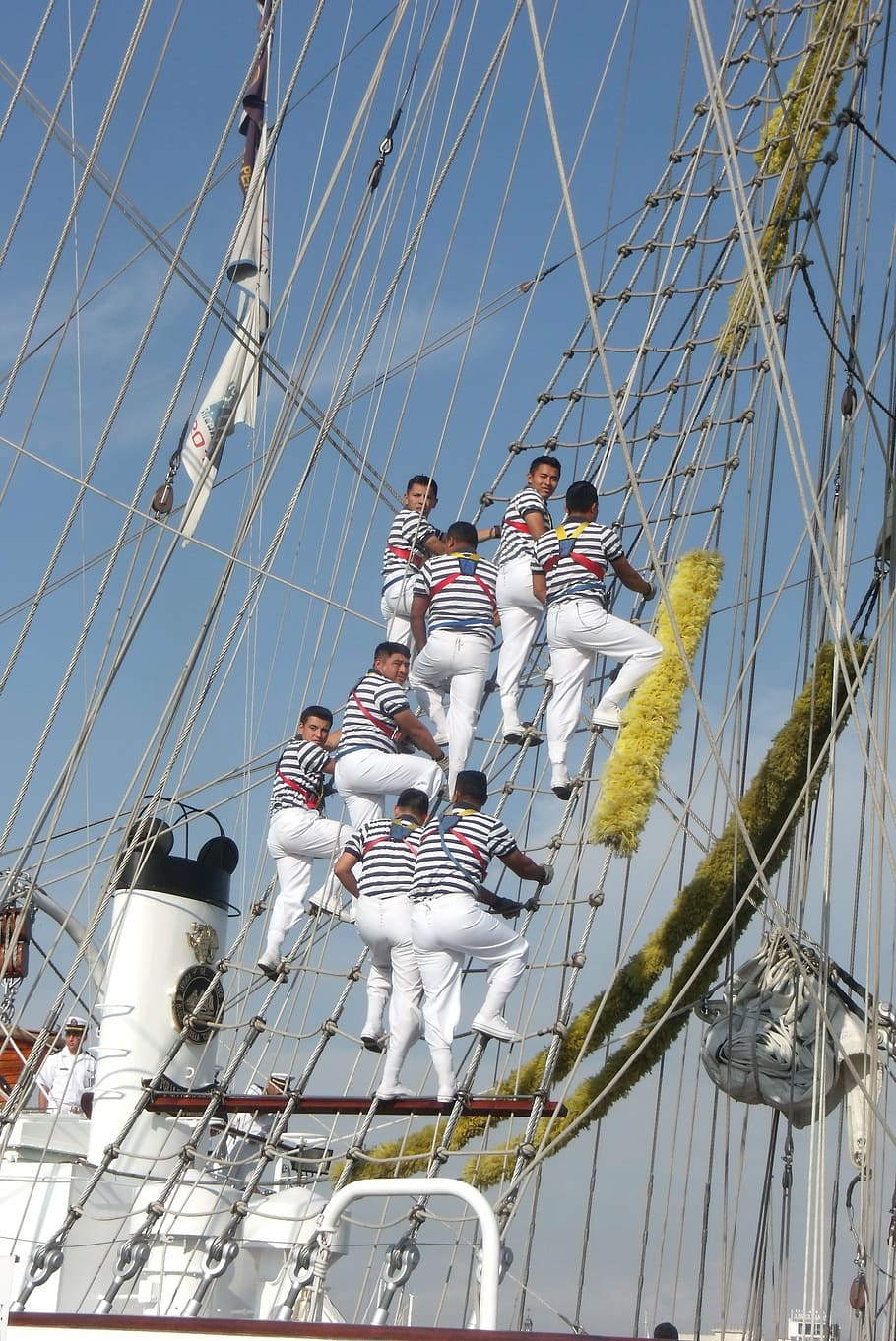 marineros, tropa, despedida, barco, mexico, mexicano, grupo de ...