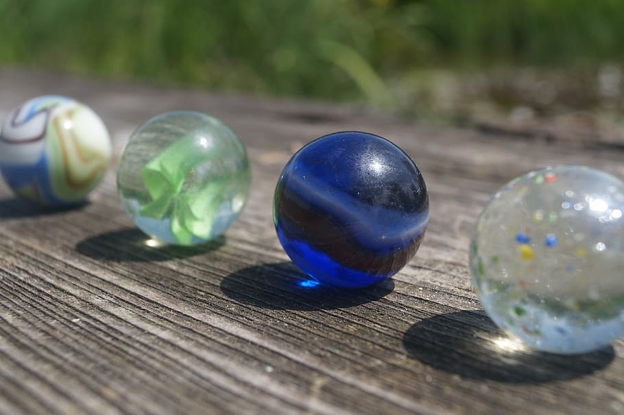 marbles, glaskugeln, colorful, glass, roll, glass marbles, sphere, close-up, glass - material, table