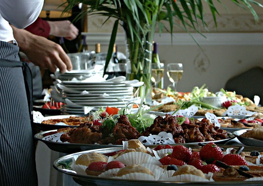 buffet, white, table, daytime, food and drink, food, variation, one person, freshness, choice
