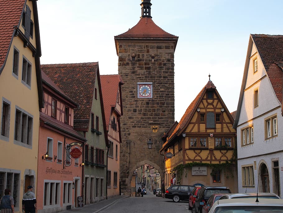 rothenburg of the deaf, sieber storm, historic center, city gate, tower, middle ages, building exterior, architecture, built structure, mode of transportation